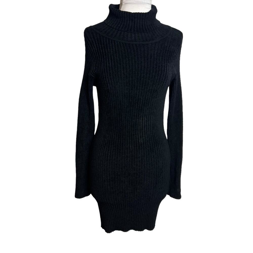 IRO Women's Designer Black BILOH turtleneck Sweater Dress Sz XS - Picture 4 of 8